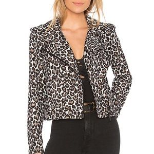 NWT Sanctuary Poison + Leopard Moto Jacket-Ivory, Black + Brown | Size Medium